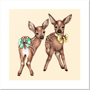 Red Deer Fawns Posters and Art